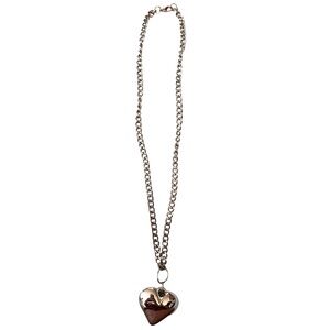 Elegant Silver Heart Pendant Necklace NWT